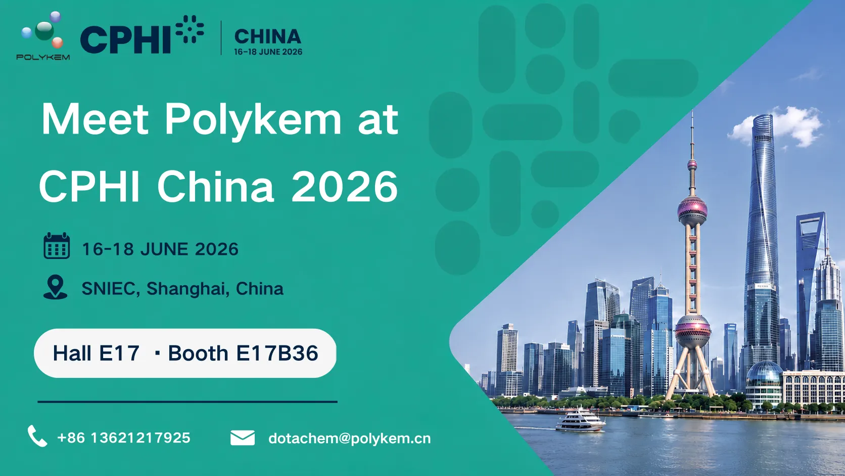 Polykem bude vystavený na CPHI & PMEC China 2026